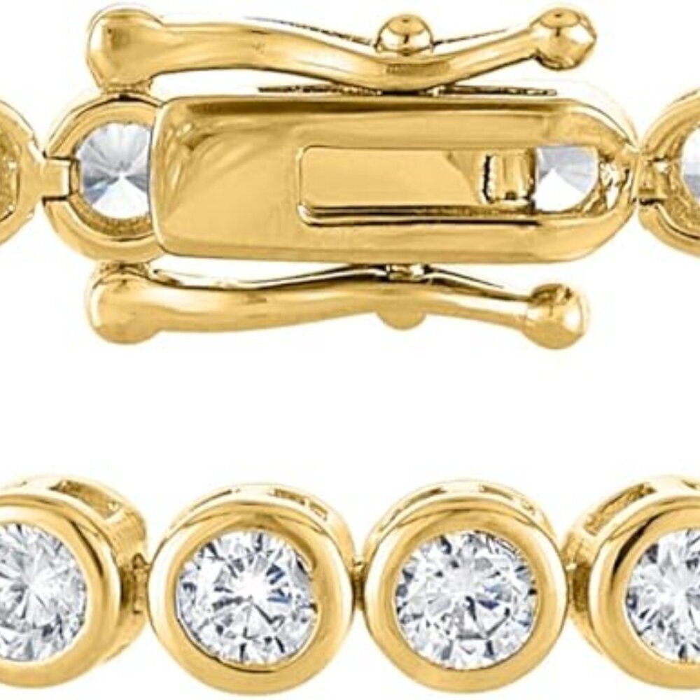 Tennis Bracelet Womens Gold Plated or 24K White Gold Cubic Zirconia Jewelry